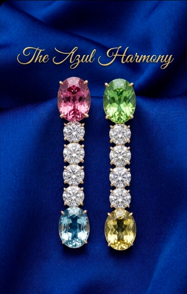 The Azul Harmony Multi-Color Gemstone & Diamond Earrings
